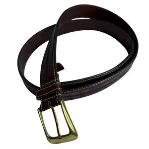 Cole Haan Brown Leather Channel Detailing Belt – Size 42 – EUC